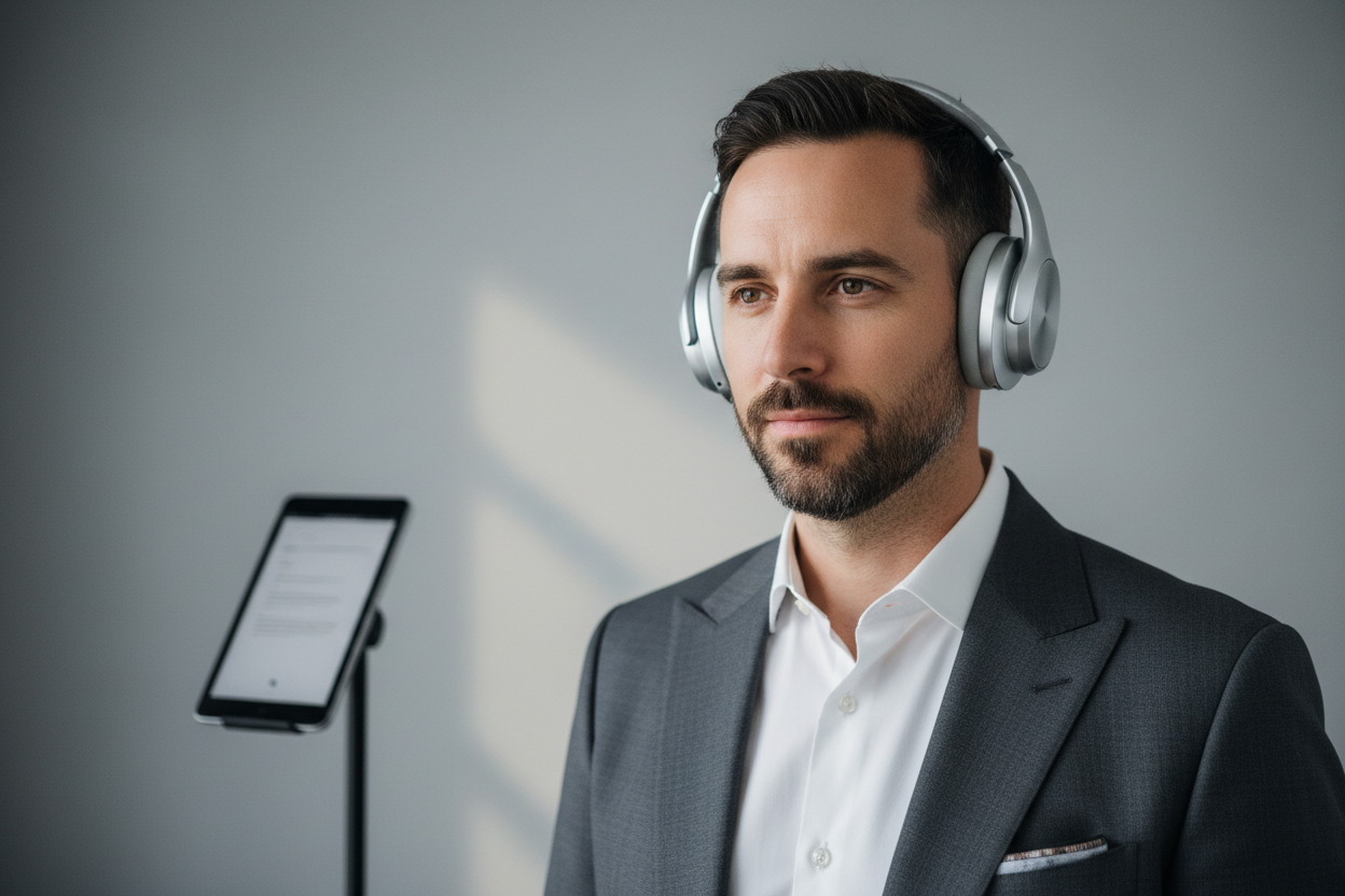 image of a man wearing headphones